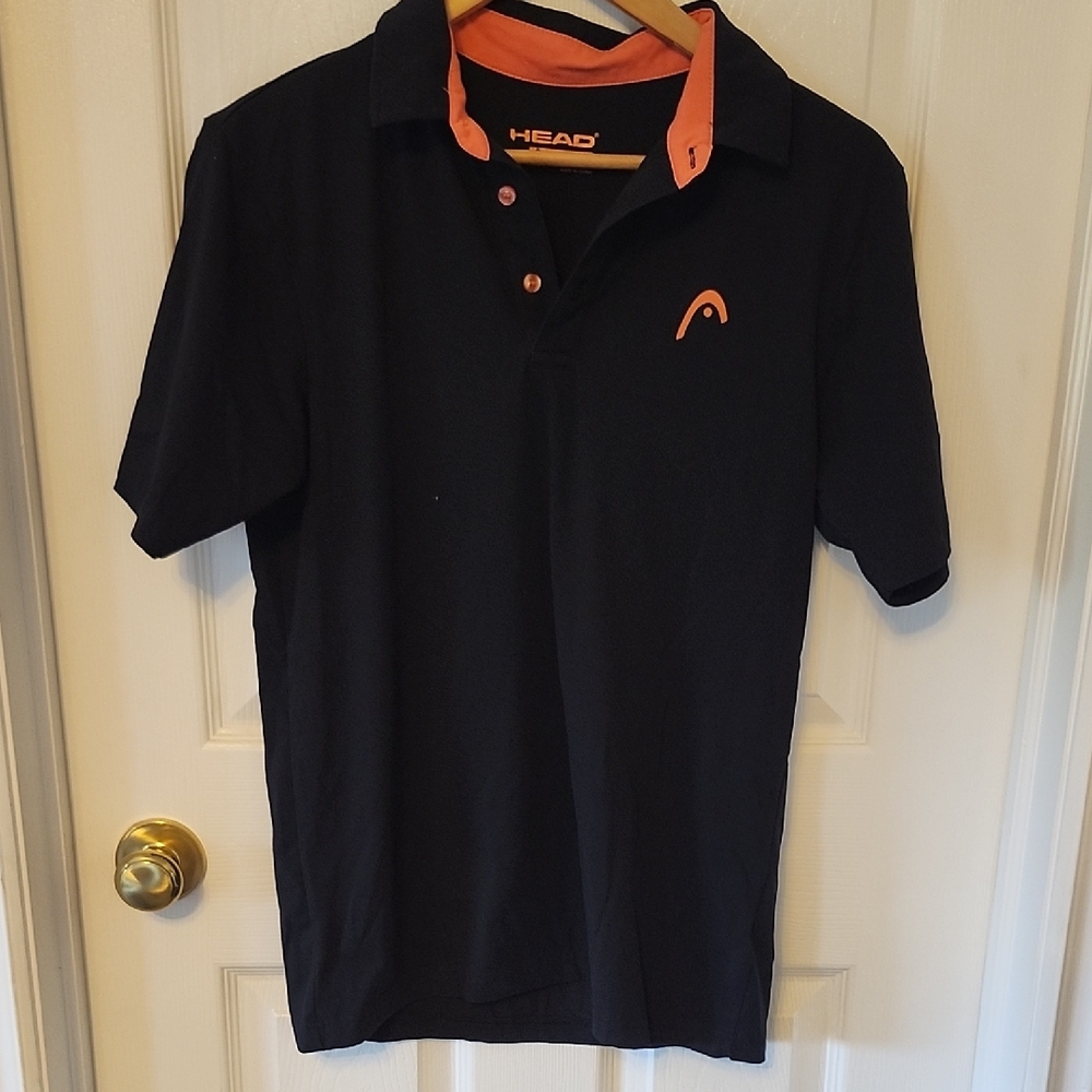 Head Black Polo with Orange Accents